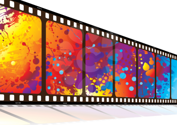 Royalty Free Clipart Image of a Rainbow Filmstrip