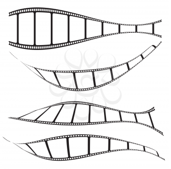 Royalty Free Clipart Image of a Set of Filmstrips