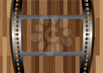 Royalty Free Clipart Image of Looking Through a Filmstrip at Wood