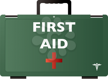 Royalty Free Clipart Image of a Green First Aid Kit