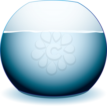 Royalty Free Clipart Image of a Fish Bowl With Water