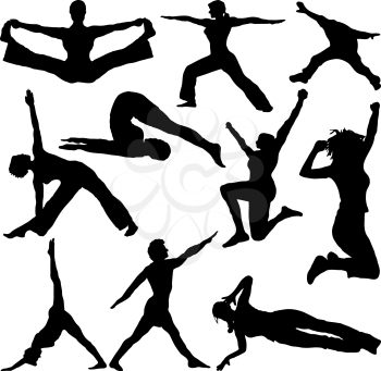Royalty Free Clipart Image of Active Silhouettes