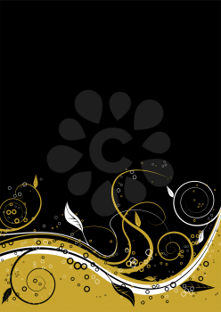 Royalty Free Clipart Image of a Gold and Black Background