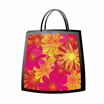 Royalty Free Clipart Image of a Floral Bag