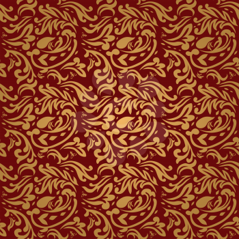 Royalty Free Clipart Image of a Gold and Maroon Background