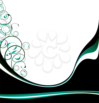 Royalty Free Clipart Image of a Green Flowing Background