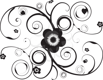 Royalty Free Clipart Image of a Floral Flourish