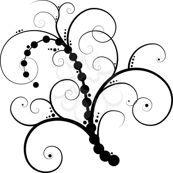 Royalty Free Clipart Image of a Black Beaded Vine