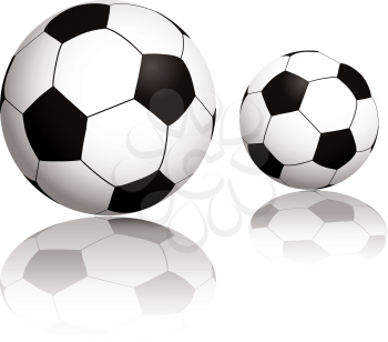 Royalty Free Clipart Image of Two Soccer Balls