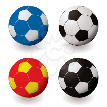 Royalty Free Clipart Image of Coloured Soccer Balls