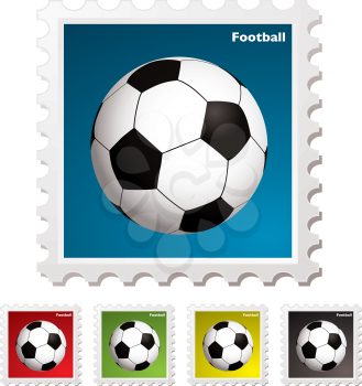 Royalty Free Clipart Image of a Football Stamp Collections