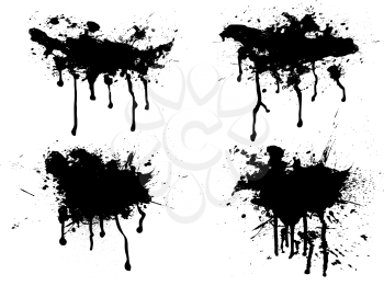 Royalty Free Clipart Image of Four Inkblots