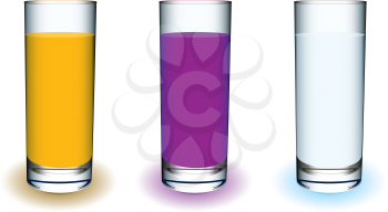 Royalty Free Clipart Image of Three Drinks