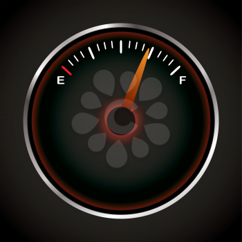Royalty Free Clipart Image of a Fuel Gauge