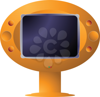 Royalty Free Clipart Image of a Futuristic TV Stand
