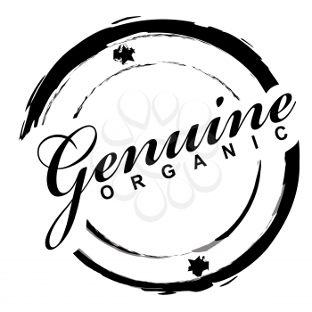 Royalty Free Clipart Image of a Genuine Organic Stamp