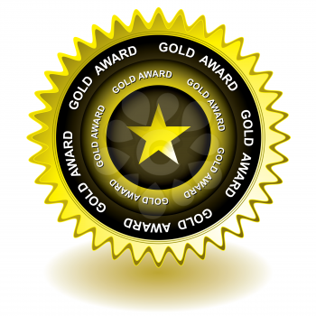 Royalty Free Clipart Image of a Gold Award