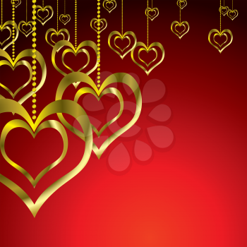 Royalty Free Clipart Image of a Heart on Chain Border