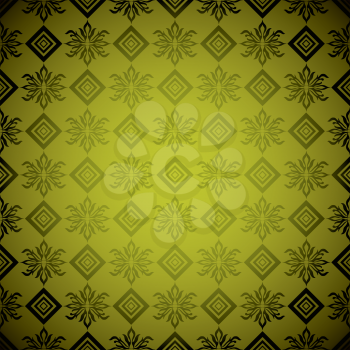 Royalty Free Clipart Image of a Diamond and Flower Wallpaper