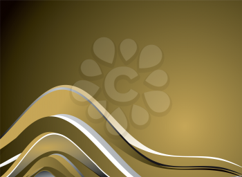 Royalty Free Clipart Image of a Wavy Golden Background