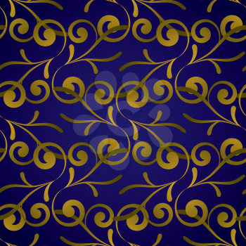 Royalty Free Clipart Image of a Gold and Blue Background