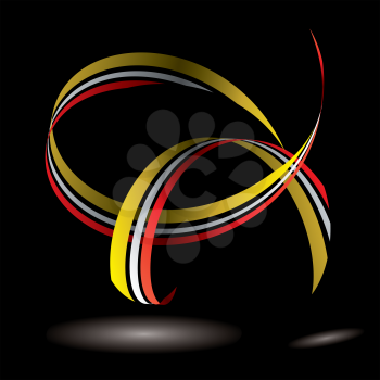 Royalty Free Clipart Image of a Ribbon on Black