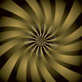 Royalty Free Clipart Image of a Pinwheel Pattern in Gold