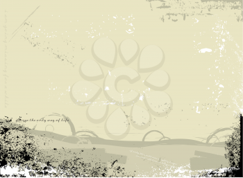Royalty Free Clipart Image of a Grunge Background With Inkblots at the Bottom