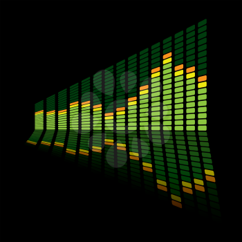 Royalty Free Clipart Image of a Green Equalizer Background