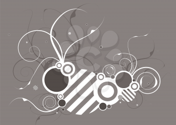 Royalty Free Clipart Image of a Grey Background With a Design in the Centre