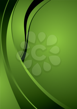 Royalty Free Clipart Image of a Green Background With Waves