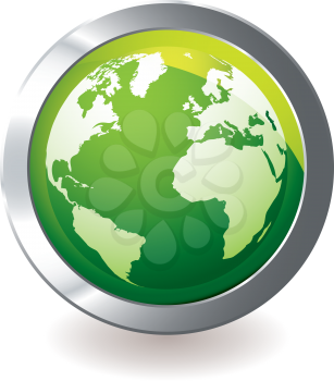 Royalty Free Clipart Image of a Green Earth Globe