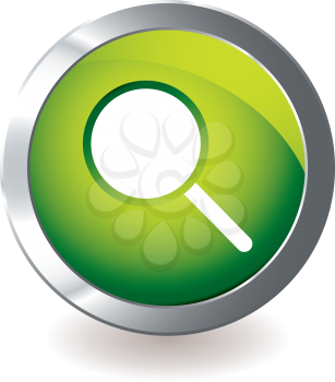 Royalty Free Clipart Image of a Button With a Magnifying Glass