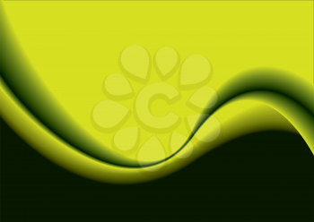 Royalty Free Clipart Image of a Green and Black Wavy Background