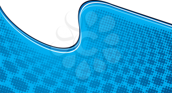 Royalty Free Clipart Image of a Blue and White Wave Background