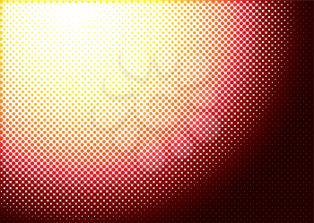 Royalty Free Clipart Image of a Dotted Background in Red and Yellow Against Black