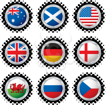 Royalty Free Clipart Image of a Set of Flags