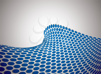Royalty Free Clipart Image of a Blue Dotted Wave