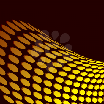 Royalty Free Clipart Image of a Yellow Dotted Background on Black
