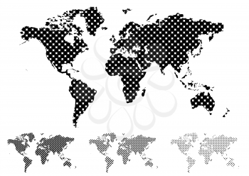 Royalty Free Clipart Image of a Set of Maps on White