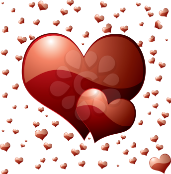 Royalty Free Clipart Image of Hearts on a Heart Background