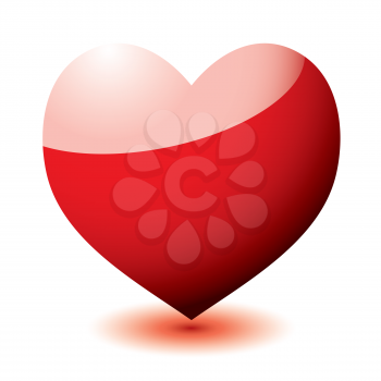 Royalty Free Clipart Image of a Heart With a Pink Top and Red Bottom