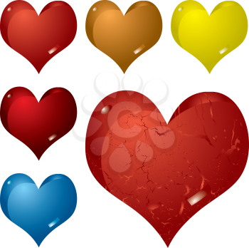 Royalty Free Clipart Image of Coloured Hearts