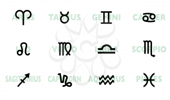 Royalty Free Clipart Image of Astrological Signs