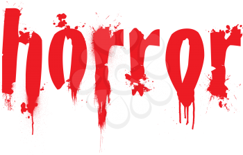 Royalty Free Clipart Image of the Word Horror in Red
