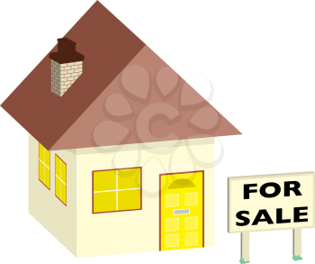Royalty Free Clipart Image of a House For Sale