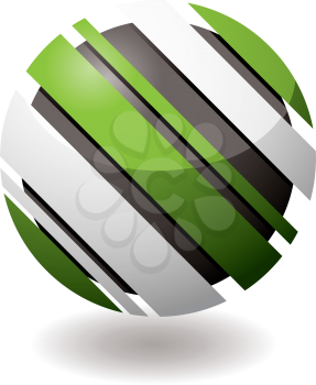 Royalty Free Clipart Image of a Green and White Marble