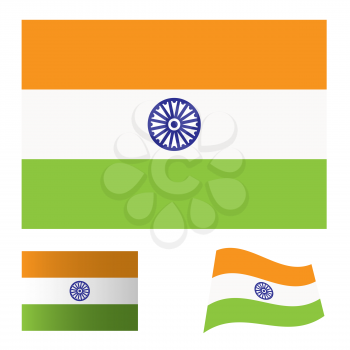Royalty Free Clipart Image of Indian Flags