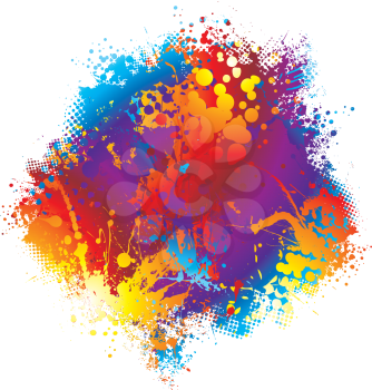Royalty Free Clipart Image of a Rainbow Spatter