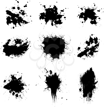Royalty Free Clipart Image of Black Ink Spots